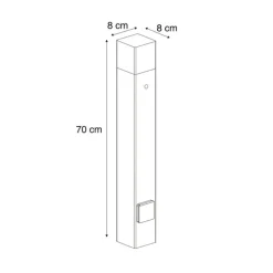 Moderne Wegeleuchte schwarz mit Rauchglas 70cm mit Dämmerungssensor IP44 - Dänemark
