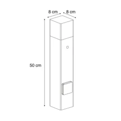 Moderne Wegeleuchte schwarz mit Rauchglas 50cm mit Dämmerungssensor IP44 - Dänemark