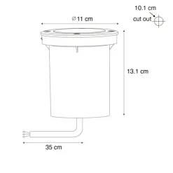 Moderner Außen-Bodenstrahler schwarz 35 mm verstellbar IP65 - Delux