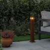 Moderner Außenlaternenpfahl rostbraun 80 cm - Malios