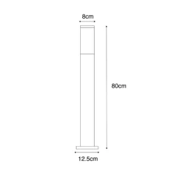 Moderner Außenlaternenpfahl rostbraun 80 cm - Malios