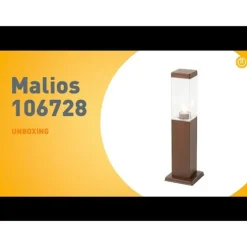 Moderner Außenlaternenpfahl rostbraun 45 cm - Malios