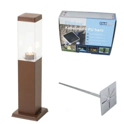 Moderner Außenlaternenpfahl rostbraun 45 cm - Malios