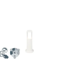 Moderner Außenmast weiß 40 cm IP55 inkl. GU10 3-stufig dimmen bis warm - Carlo
