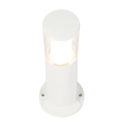 Moderner Außenmast weiß 40 cm IP55 inkl. GU10 3-stufig dimmen bis warm - Carlo