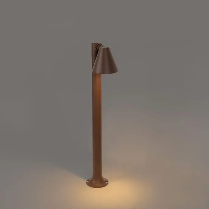 Moderner Außenpfosten rostbraun 60 cm IP44 verstellbar - Ciara