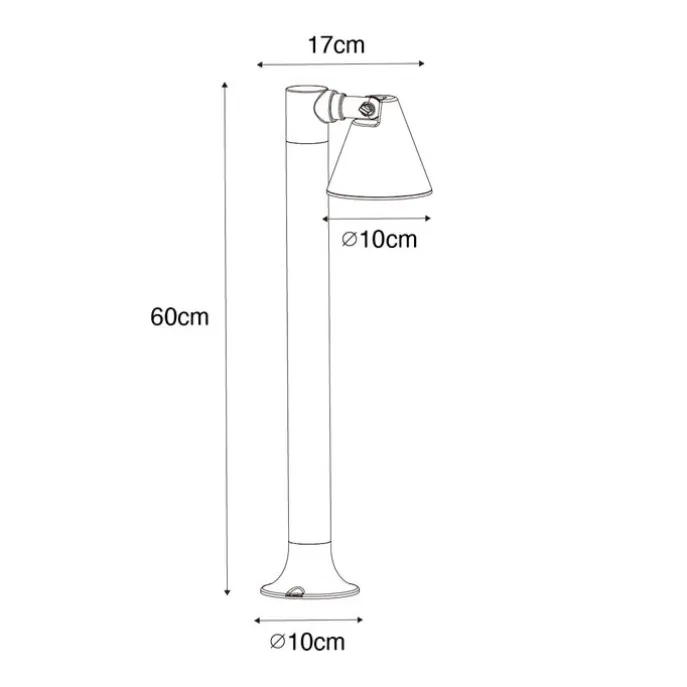Moderner Außenpfosten rostbraun 60 cm IP44 verstellbar - Ciara