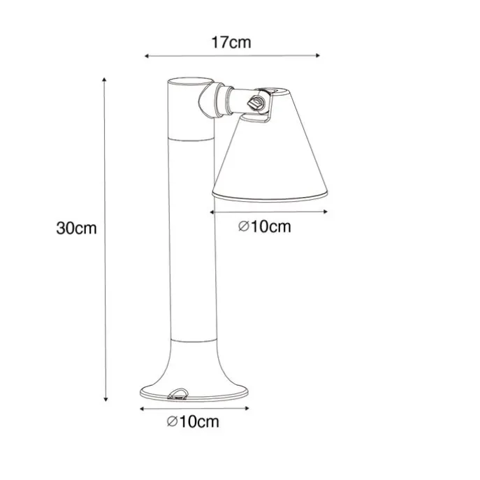 Moderner Außenpfosten rostbraun 30 cm IP44 verstellbar - Ciara