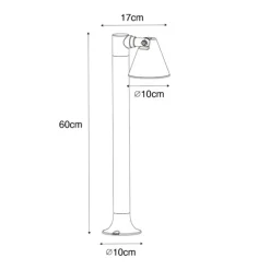 Moderner Außenpfosten rostbraun 60 cm IP44 verstellbar - Ciara