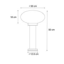 Moderner Außenpfosten schwarz 50 cm - Elly
