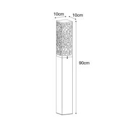 Moderner Außenpfosten schwarz 90 cm IP44 - Nicole