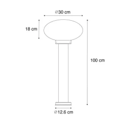 Moderner Außenpfosten schwarz 100 cm - Elly