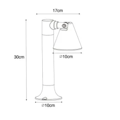 Moderner Außenpfosten schwarz 30 cm IP44 verstellbar - Ciara