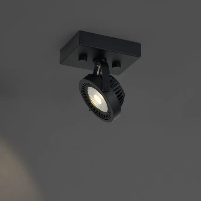 Moderner Aufbaustrahler schwarz inkl. dimmbarer LED - Apollo