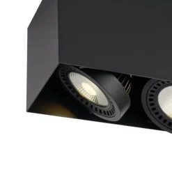 Moderner Aufbaustrahler schwarz inkl. dimmbarer LED 2-flammig - Dionysos