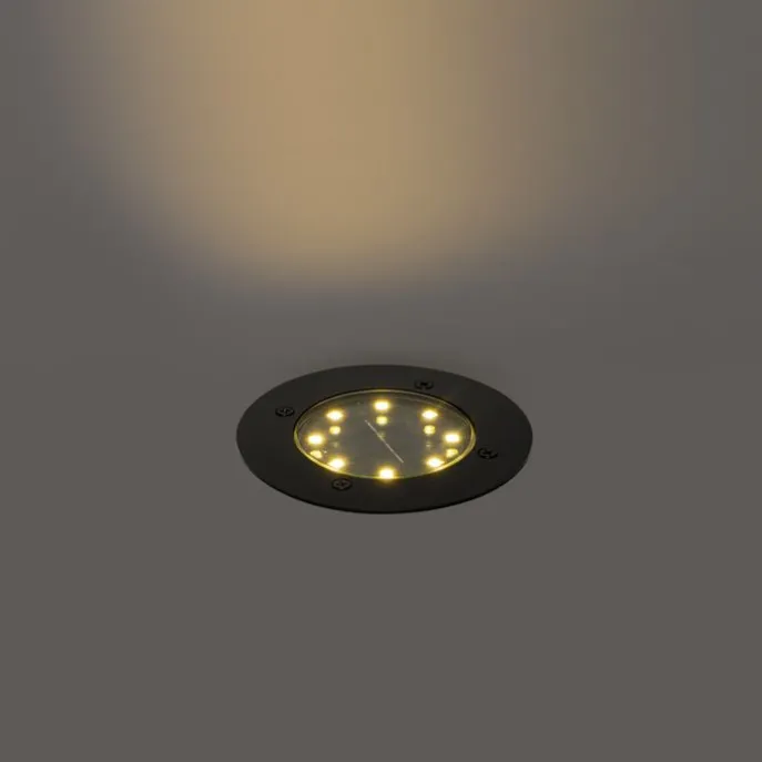 Moderner Bodenstrahler schwarz inkl. LED IP65 Solar - Terry