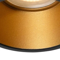 Moderner Einbaustrahler schwarz mit Gold GU10 50mm IP44 - Dept