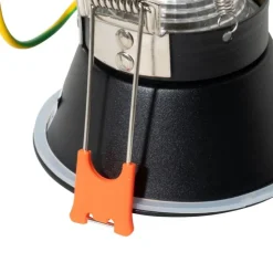 Moderner Einbaustrahler schwarz mit Gold GU10 50mm IP44 - Dept