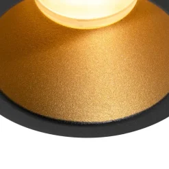 Moderner Einbaustrahler schwarz mit Gold GU10 35mm IP44 - Dept