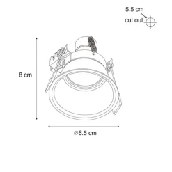 Moderner Einbaustrahler schwarz mit Gold GU10 35mm IP44 - Dept