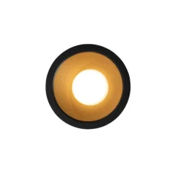 Moderner Einbaustrahler schwarz mit Gold GU10 35mm IP44 - Dept