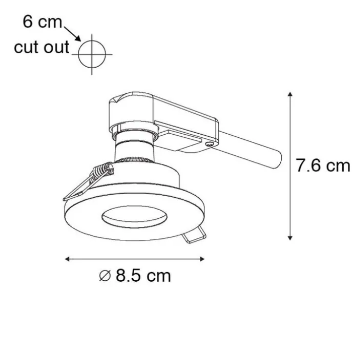 Modernes Bad Einbau Spot schwarz IP54 - Schuppen