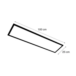 Modernes LED-Panel schwarz 100 cm inkl. LED Dim to Warm - Armstrong