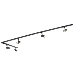 Modernes Schienensystem mit 5 Strahlern Schwarz 1-phasig - Iconic Jeana