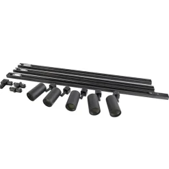 Modernes Schienensystem mit 5 Strahlern Schwarz 1-phasig - Iconic Jeana