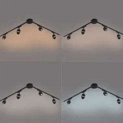 Modernes Schienensystem mit 4 schwarzen Strahlern 1-phasig - Magnetic Eggy