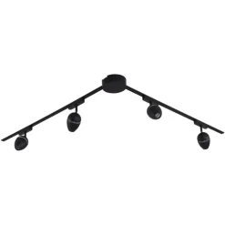 Modernes Schienensystem mit 4 schwarzen Strahlern 1-phasig - Magnetic Eggy