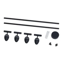 Modernes Schienensystem mit 4 schwarzen Strahlern 1-phasig - Magnetic Eggy