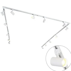 Modernes Schienensystem weiß mit 14 Spots 1-phasig - Jeana