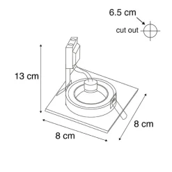Modernes versenktes Spotgold IP44 - Xena Square