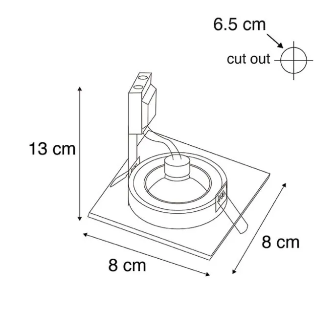 Modernes versenktes Spotgold IP44 - Xena Square