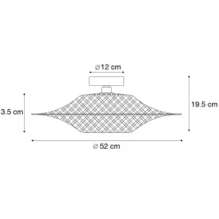 Orientalische Außendeckenleuchte Bambus 50 cm IP44 - Rina