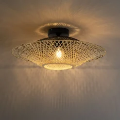 Orientalische Außendeckenleuchte Bambus 50 cm IP44 - Rina