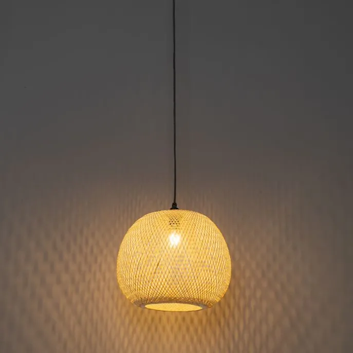 Orientalische Außenhängelampe aus Bambus IP44 - Rafael