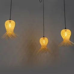 Orientalische Außenhängelampe Bambus 3-flammig IP44 - Carlos