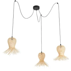 Orientalische Außenhängelampe Bambus 3-flammig IP44 - Carlos