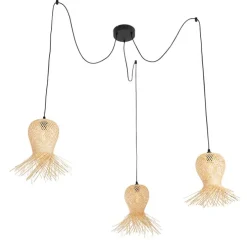 Orientalische Außenhängelampe Bambus 3-flammig IP44 - Carlos