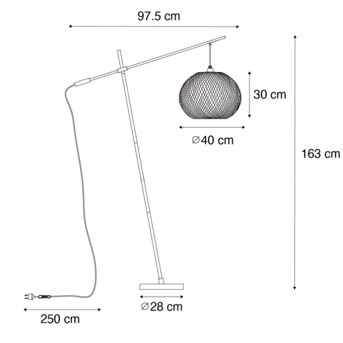 Orientalische Außenstehleuchte aus Bambus IP44 - Rafael