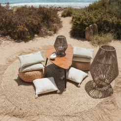 Orientalische Tischleuchte aus Seil inkl. dimmbarem, wiederaufladbarem LED - Contra