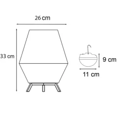 Orientalische Tischleuchte aus Seil inkl. dimmbarem, wiederaufladbarem LED - Contra