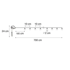 Outdoor-Lichterkette 7m inkl. LED 50-Licht RGBW Solar - Festival