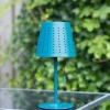 Outdoor-Tischleuchte blau inkl. LED 3-stufig dimmbar wiederaufladbar und Solar - Ferre