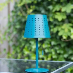 Outdoor-Tischleuchte blau inkl. LED 3-stufig dimmbar wiederaufladbar und Solar - Ferre