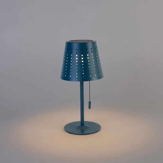 Outdoor-Tischleuchte blau inkl. LED 3-stufig dimmbar wiederaufladbar und Solar - Ferre