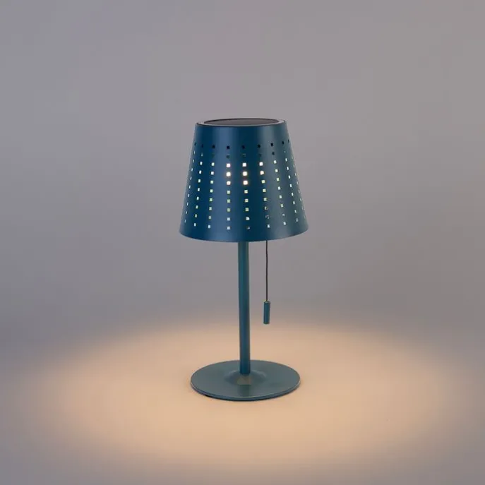 Outdoor-Tischleuchte blau inkl. LED 3-stufig dimmbar wiederaufladbar und Solar - Ferre