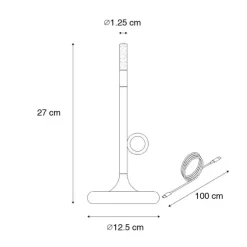 Outdoor-Tischleuchte Gold inkl. LED mit Touchdimmer wiederaufladbar - Sjarel